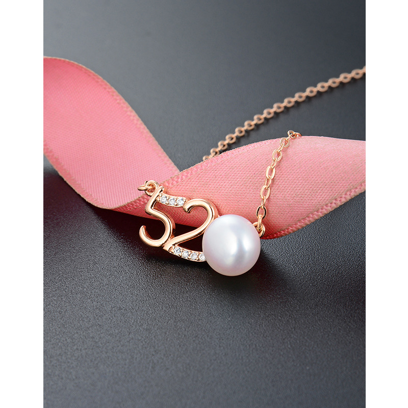 Diamante 520 collar de perlas agua dulce femenina s925 plata esterlina estilo coreano elegante clavícula cadena regalo del amante Día San Valentín