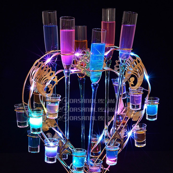 Bar KTV portavasos de cóctel una taza titular de la taza de bala emisor de luz estante del vino LED emisor de luz rojo océano vino titular de la taza de vino