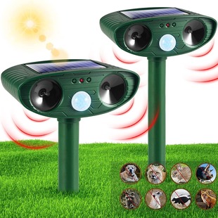 Cross-border Explosions Solar Energy Animal Repellent LED Flash Ultrasonic Mouse Repellent Infrared Induction Bird Repellent