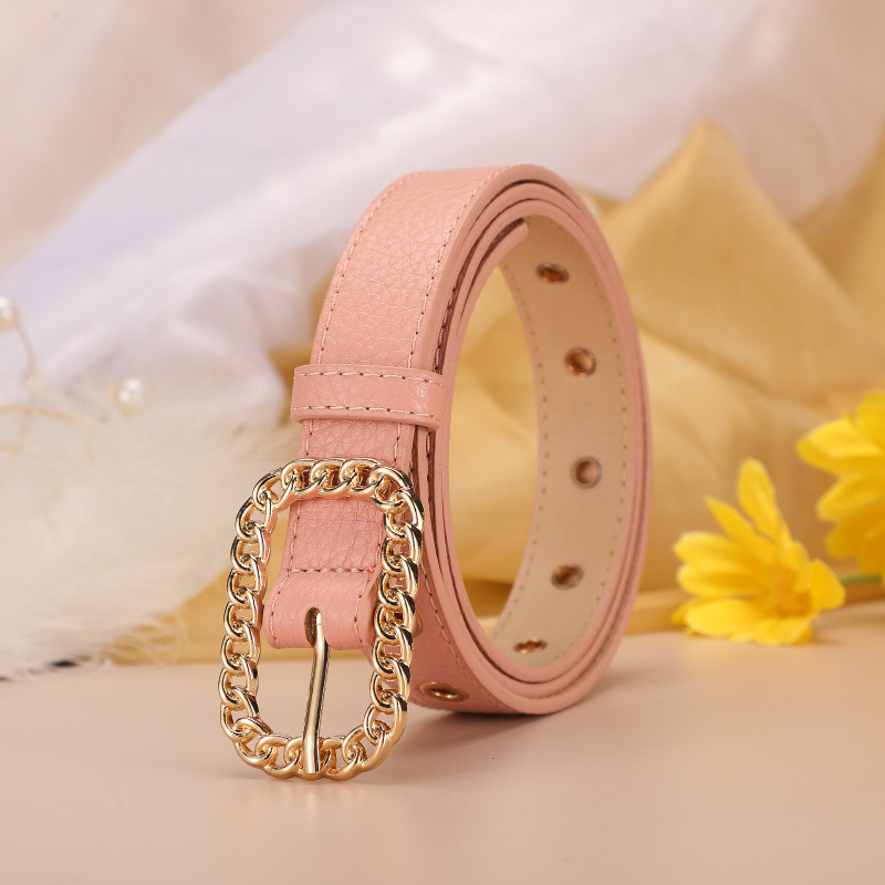 Mode riem retro goud vierkant gesp voor dames stijlvolle riem_voghion.com