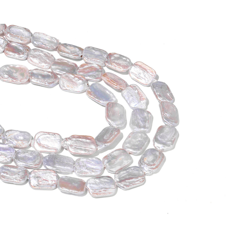 Jingde ジュエリーナチュラルバロックホワイト淡水長方形パールルースビーズ diy ブレスレットジュエリーアクセサリー卸売|undefined