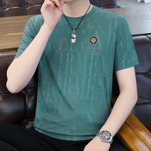 清仓捡漏夏天体恤外贸尾单出口欧货夏季冰丝大码短袖t恤男上衣服