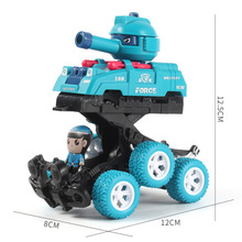 兒童碰撞變形車可發射抖音同款按壓慣性坦克模型3-6歲越野玩具車