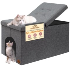 四季猫窝狗窝宠物窝收纳凳可折叠坐人翻盖居家用品更加节省空间