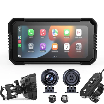 Motorcycle Driving Recorder Carplay Screen Projection Gps Navigation 1080P Tire Pressure Detection Waterproof and Dustproof