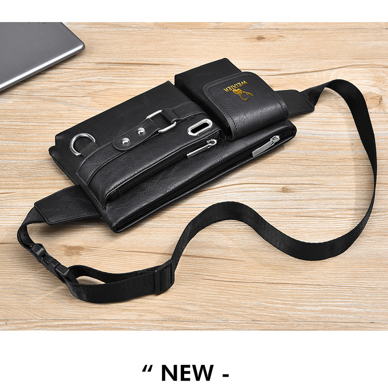 2023 New Hot Selling Men's Shoulder Bag Crossbody Bag Tactical Chest Bag Mobile Waist and Crotch Bag Multi Functional Chest Bag Retro PU Waist Bag_voghion.com