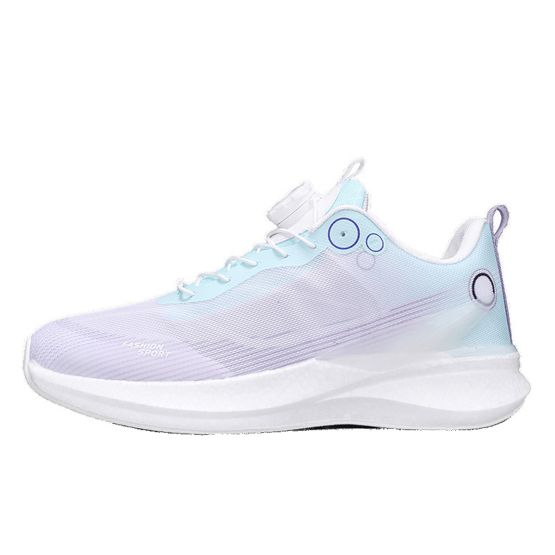 Zapatillas de carrera de velocidad superligera amortiguación juvenil respirables para hombres y mujeres, botón giratorio para parejas, zapatillas deportivas explosivas.