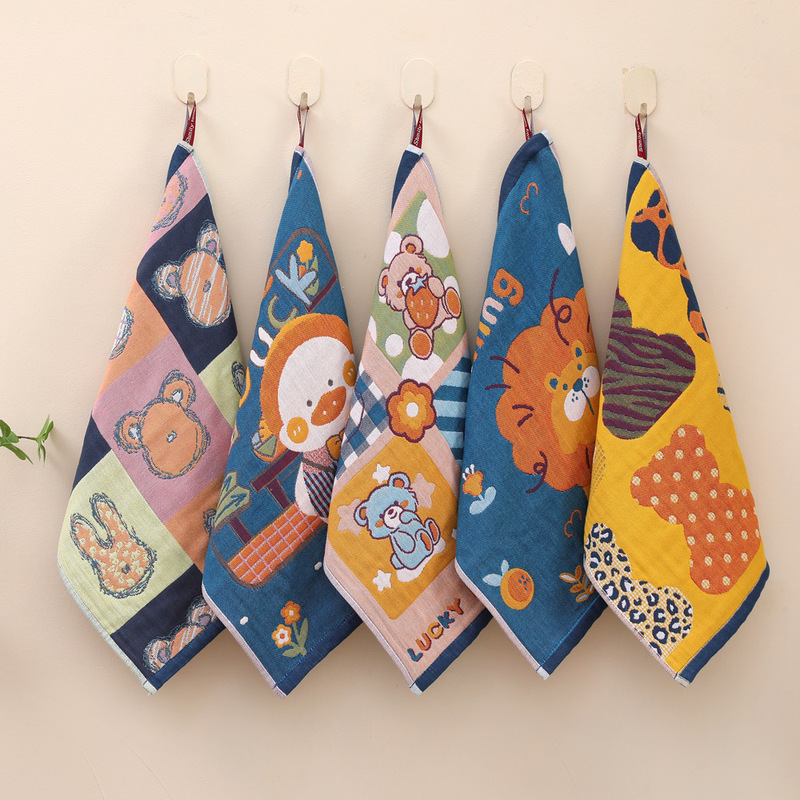 Cotton gauze square source factory towel hanging children's large square US cotton Australia cotton wholesale LOGO pattern