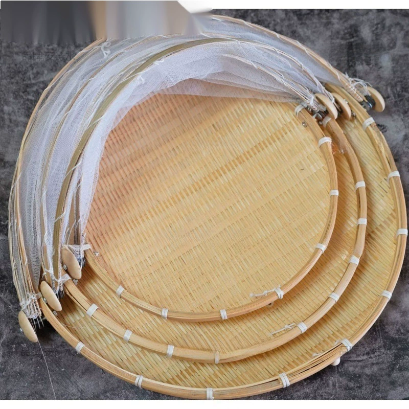 Сушеные товары бамбуковое плетение против мух сетчатое сито круглое солнце чай совок
