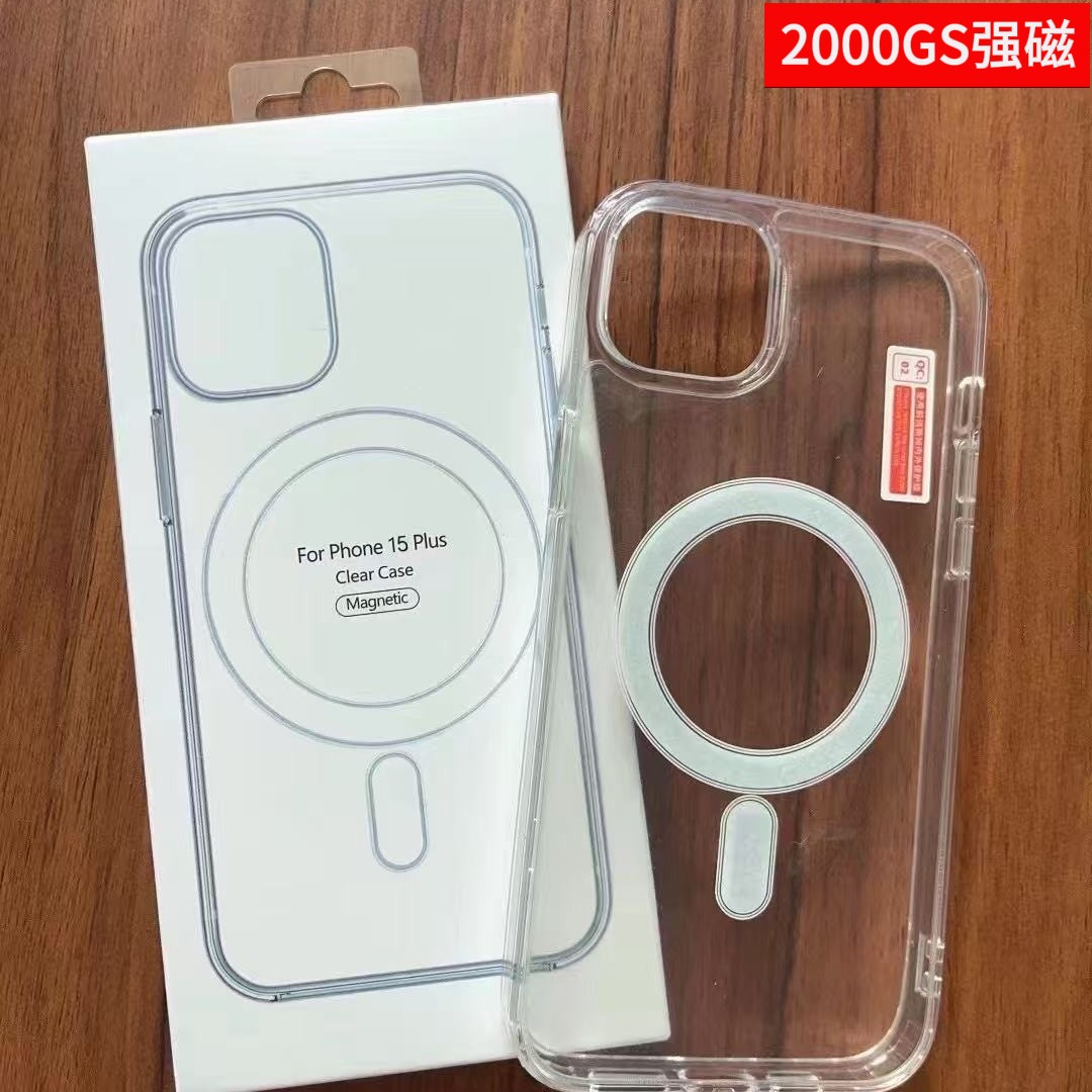 Magsafe Magnetic Suction Case Is Suitable for Iphone16 Protective Cover Acrylic Mobile Phone Case 17Pro Transparent Strong Magnetic Case