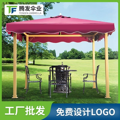 Iron Double Roof Courtyard Tent Aluminum Alloy Tent Square Leisure Outdoor Tent Sunshade Canopy Customization