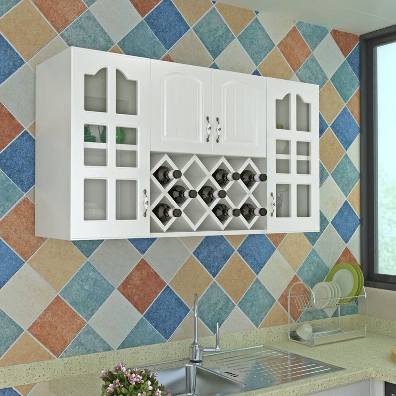 European Style Hanging Cabinet Wine Cabinet Wall Cabinet Wall Storage Cabinet Kitchen Solid Wood Living Room Wall-mounted Storage