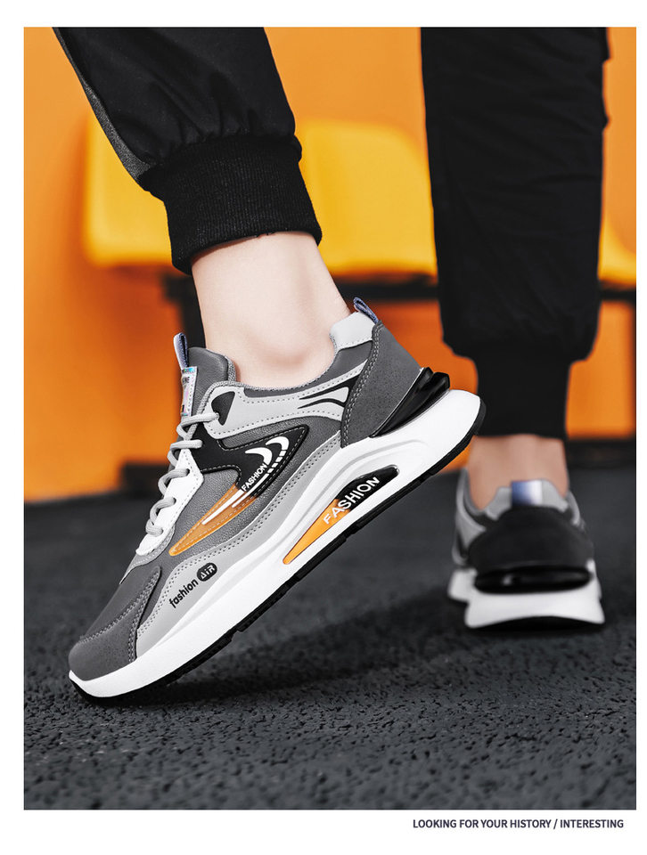 Giày thể thao nam da PU chống nước kiểu sneaker đế mềm chống trơn trượt — D291 màu trắng, D291 màu xám, D291 màu đen chi tiết 13
