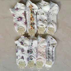 図アンナの女性の短い筒の靴下の綿の春夏のタイプのinsの潮のtuuannaの韓国版の花の浮き彫りの透かし彫りの短い靴下