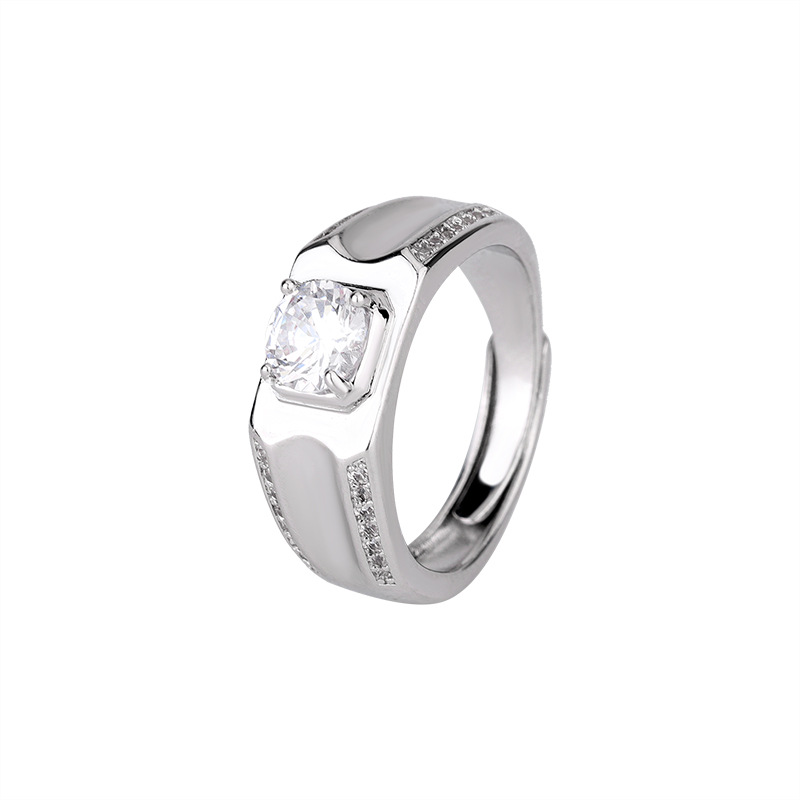 Men's Bold Double Row Diamond Bangle, Adjustable Luxury Design_voghion.com