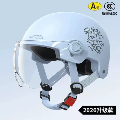 designed for electric scooters, Motosiklet kaskı (dəbilqə) - high-definition-short-lens-blue-little-flying-bear
