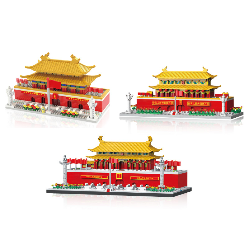 Construcción de bloques de China Beijing Tiananmen Plaza ensamblaje libre día nacional regalo de bloques de construcción juguetes al por mayor image 6