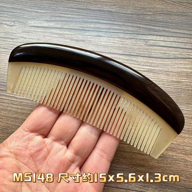 メーカー卸売 厚手ハンドル 黒檀櫛 羊角象嵌 紫檀牛角櫛 ギフトボックス 女性向けお土産|undefined