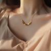 Fashionable brand necklace, small chain for key bag , design sweater, accessory, does not fade, internet celebrity