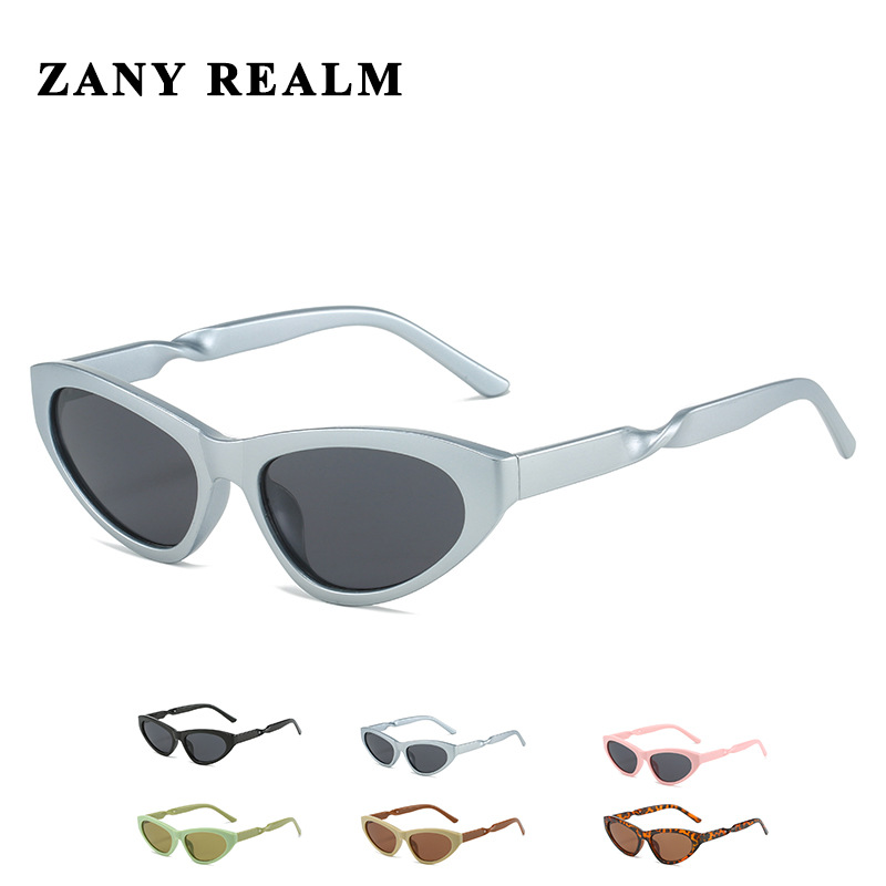 Nuevo ojo de gato y2g chica caliente gafas de sol cyberpunk sentido futuro plata transfronterizo gafas de sol retorcidas