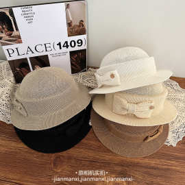 蝴蝶结日系千金风蝴蝶结不挑人礼帽女春夏新款韩版2026透气遮阳帽