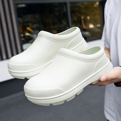 Cross-border new couple rain boots summer men's non-slip kitchen rain boots water shoes solid color white shoes nurse shoes for women