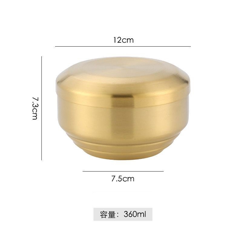 12cm 황금 한국 밥 그릇 (뚜껑 포함)