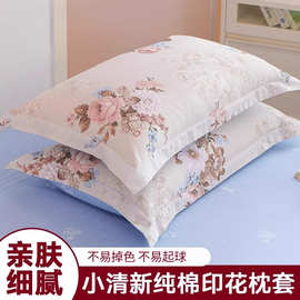 纯棉枕套一对装100全棉枕套家用枕皮48x74cm内胆套可水洗