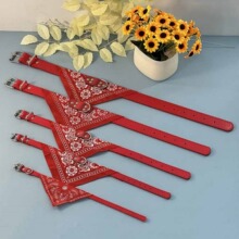 厂家批发宠物三角巾项圈 宠物饰品狗狗口水巾围巾PU领巾 猫咪项圈