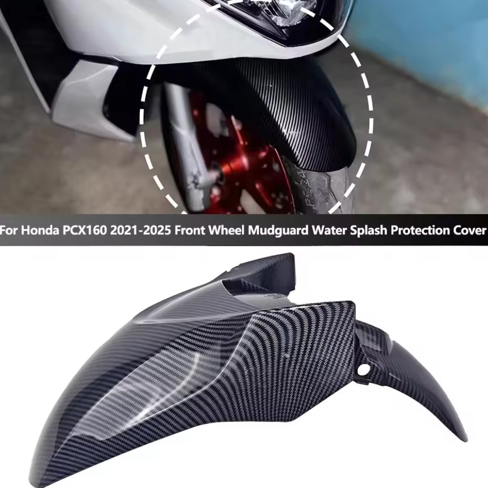 Suitable for Honda Pcx160 21-25 Motorcycle Modified Front Fender Front Wheel Water Retaining Tile Carbon Fiber Texture