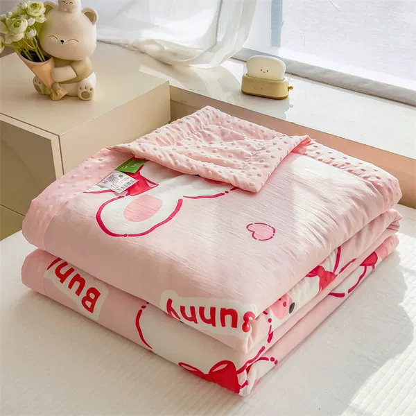 Miss Rabbit--Class A double-layer yarn bean quilt--