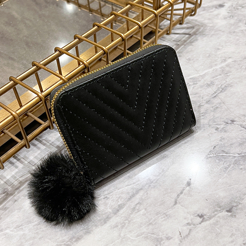Bolso transfronterizo de las mujeres al por mayor 2022 monederos de las señoras Bolso pequeño bolso de la tarjeta bordada monedero de La felpa billetera simple