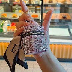 網紅迷你耳機包高級滿鑽鑲鑽高級感零錢包鑰匙扣