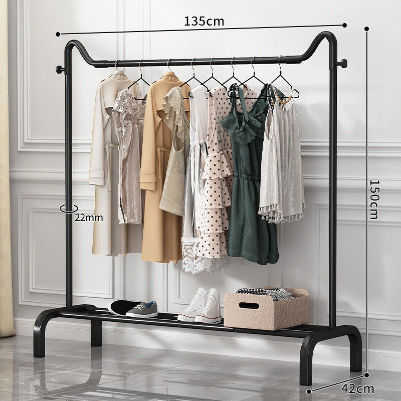 단극 검정색 130 옷걸이