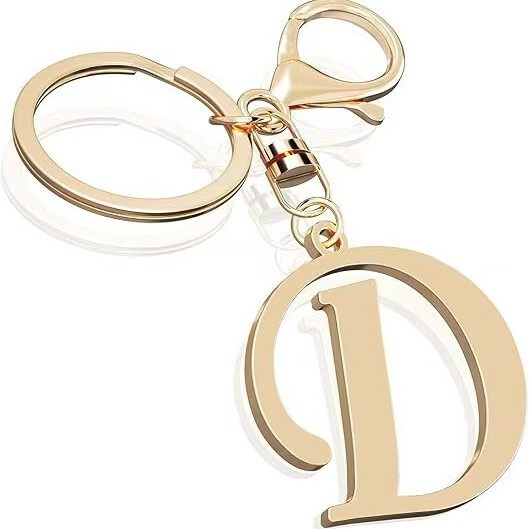 Stainless Steel Art English 26 Letters Keychain Bag Pendant Accessories Small Gifts Couple Name Hanging Jewelry