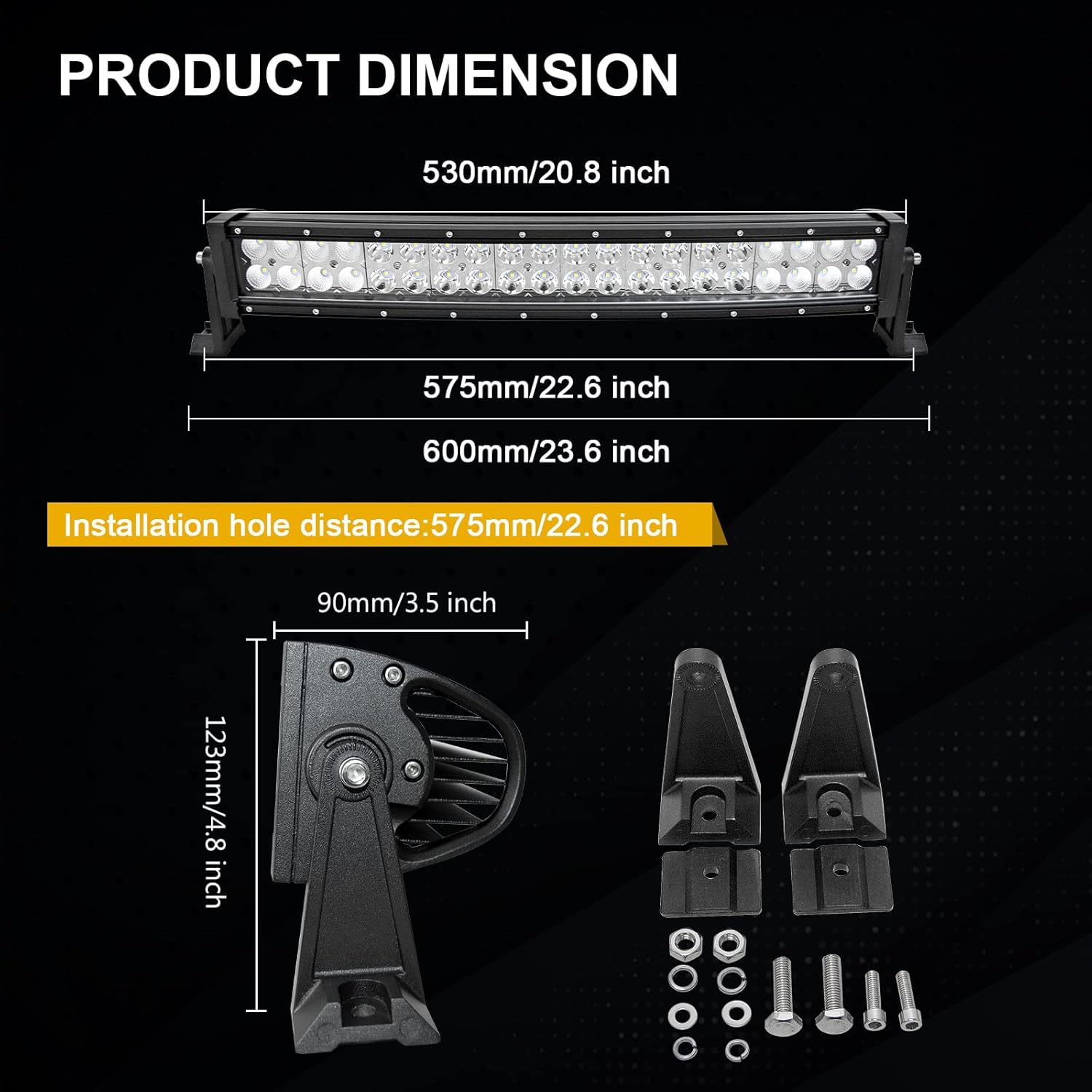 Cross-border automotive LED work light 22 inches 40LED 120W thick long strip light off-road modified roof light