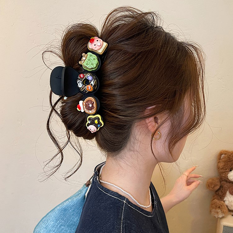 Große Snack-Haarspange aus Keks für Frauen, hochwertige 2025 neue Haiflossen-Haarspange, Hinterkopf-Haarspange Haarzubehör für den Sommer.