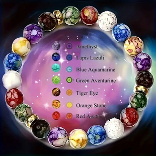 TK cross-border explosion colorful bracelet yoga balance energy bead bead bracelet necklace jewelry wholesale