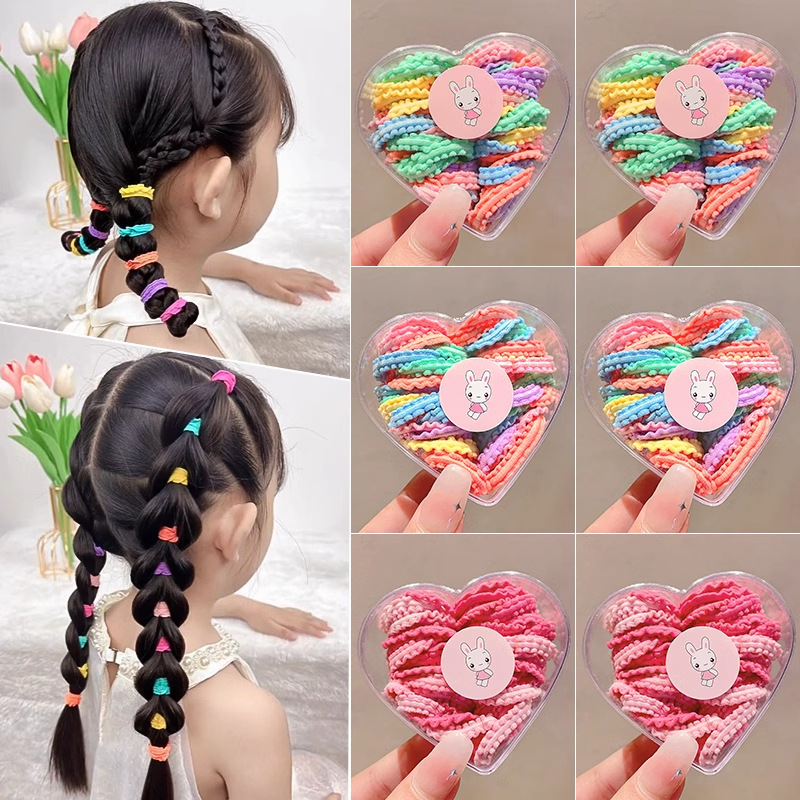 Niños lindos cuerdas de cabello de color no lastiman cuerdas de cabello niñas bebés de alta elasticidad pulgar anillo de cabello tocado