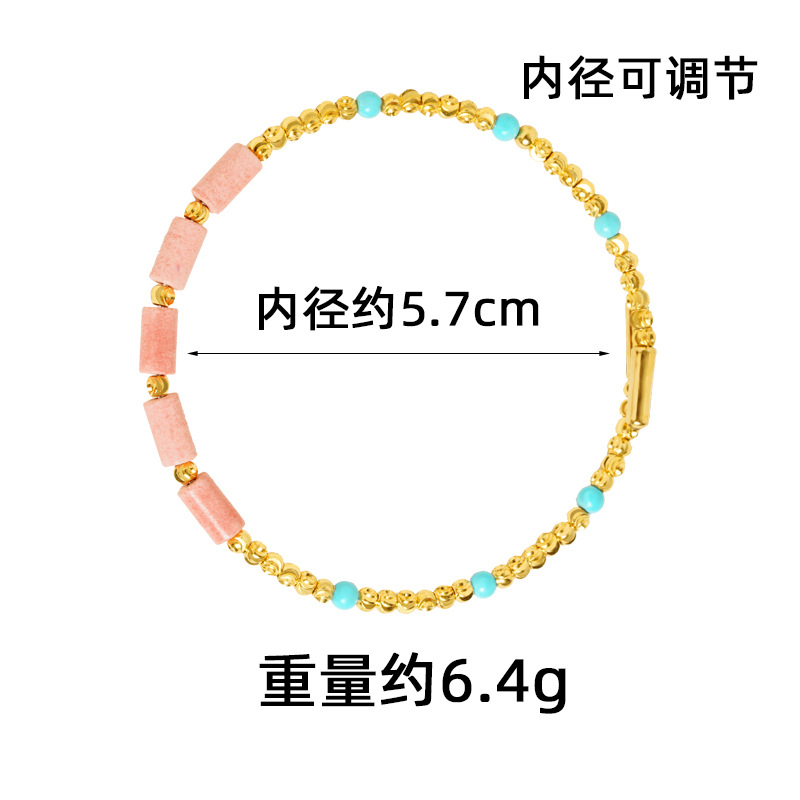 Nuevo estilo chino de oro de arena vietnamita pulsera de cuentas de tubo de cuentas de color de alta calidad no se desvanecen joyerías Yiwu fuente al por mayor