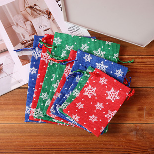 White Snowflake Christmas Gift Packaging Bag Apple Bag Christmas Gift Bag Packaging Candy Souvenir Gift Bag Wholesale