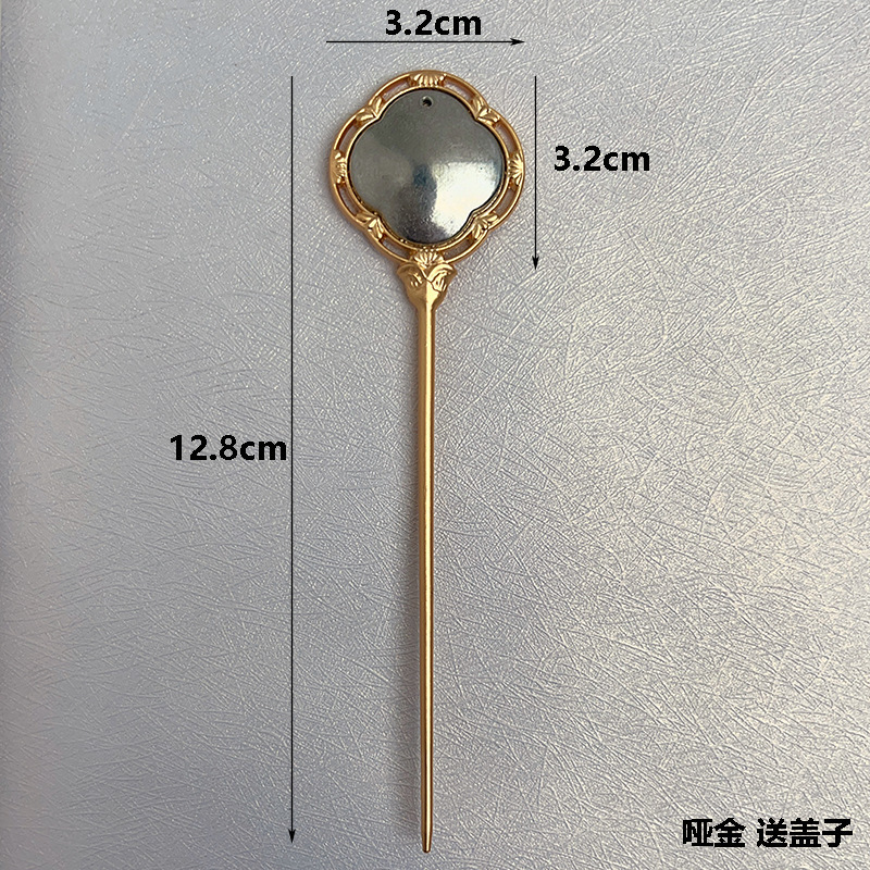 手工发簪底胚宋锦贴布艺新中式合金发饰底托古风发钗花冠簪子|undefined