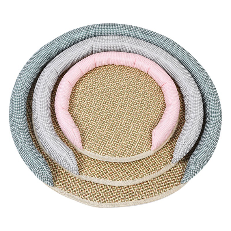 Nido redondo de seda de hielo de verano, nido para mascotas, nido para gatos, mascota, alfombra de hielo para mascotas, nido para perros, nido fresco, fábrica de suministros para mascotas al por mayor