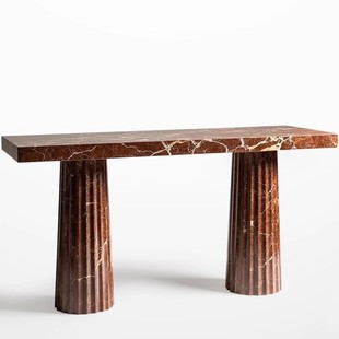Italian Light Luxury High-end Natural Marble Entrance Table Designer Wall Table