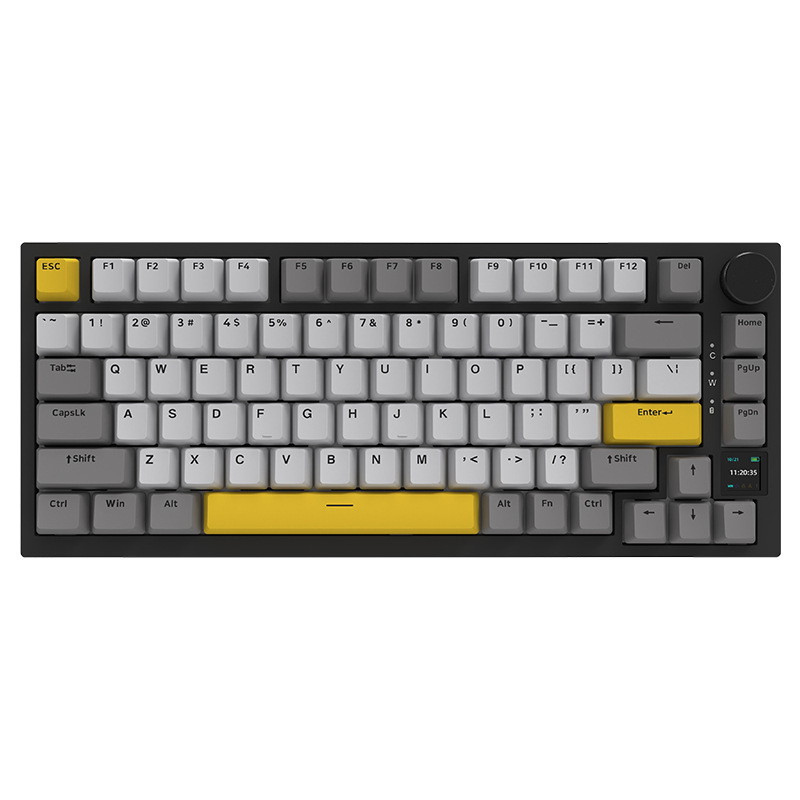 Black Jack AK820pro inalámbrico bluetooth tres modos teclado mecánico personalizado 75 en caliente enchufable gaqueta de juego grabado lateral