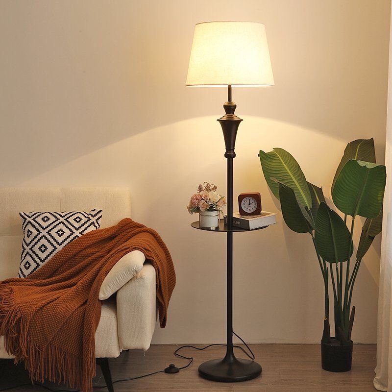 American Retro Light Luxury Floor Lamp Living Room Modern Simple Floor Lamp Bedroom Coffee Table Creative Vertical Lamp