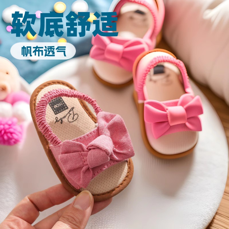 Summer 0-1 Year Old Baby Toddler Shoes 3-6-9-12 Months Soft-Soled Baby Shoes Breathable Sandals