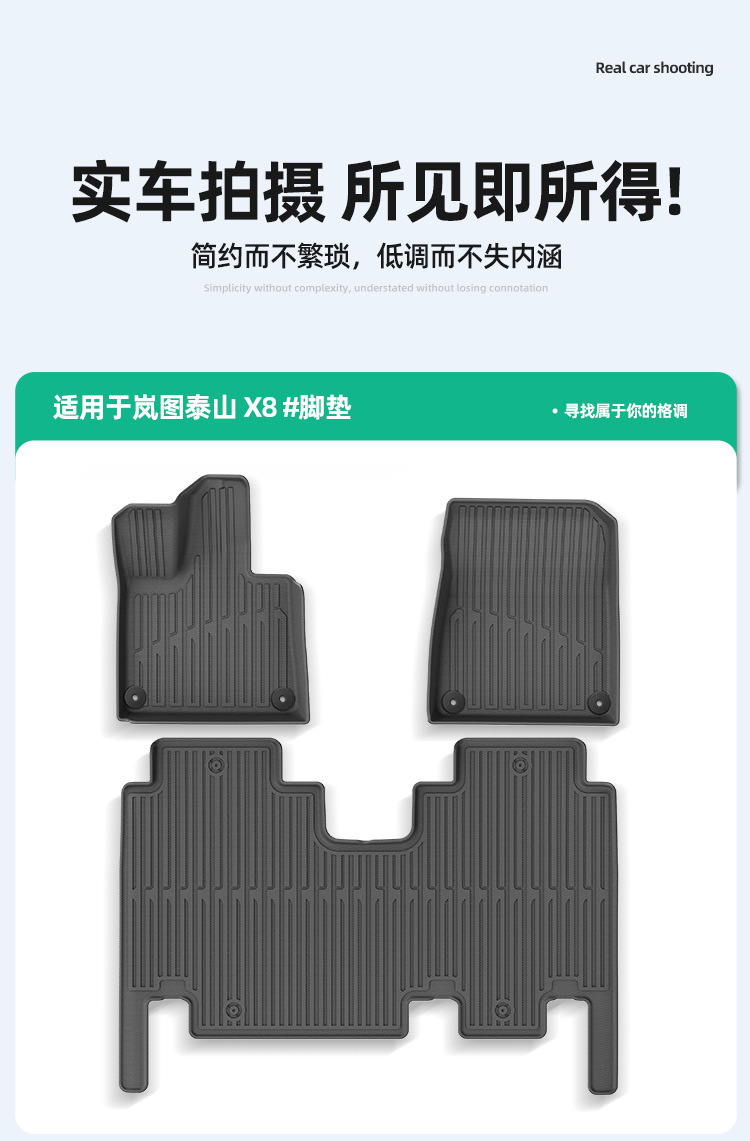 Suitable for 26 models of Lantu Taishan X8 car floor mats, custom-made TPE floor mats, fully eco-friendly trunk mat