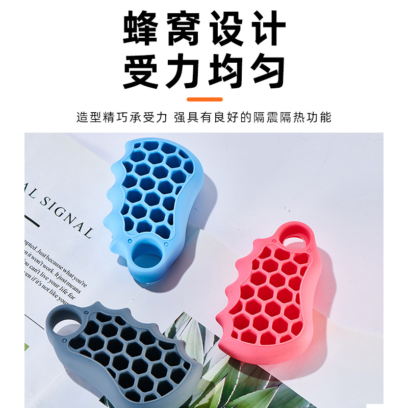 2022新款蜂窩握力器硅膠鏤空手指卡槽老人健身訓練器材偏癱康復