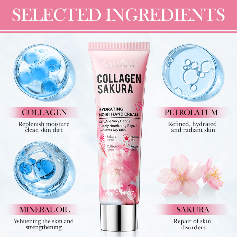 全英語sadoer桜コラーゲン補水潤肌ハンドクリーム潤いハンドクリームクロスボーダー対外貿易卸売り|undefined